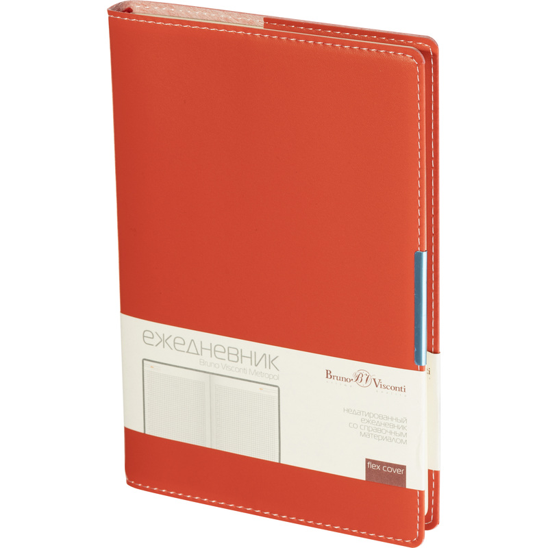Изображение товара Ежедневник недатированный Bruno Visconti Metropol искусственная кожа А5 136 листов красный, 3-491/02