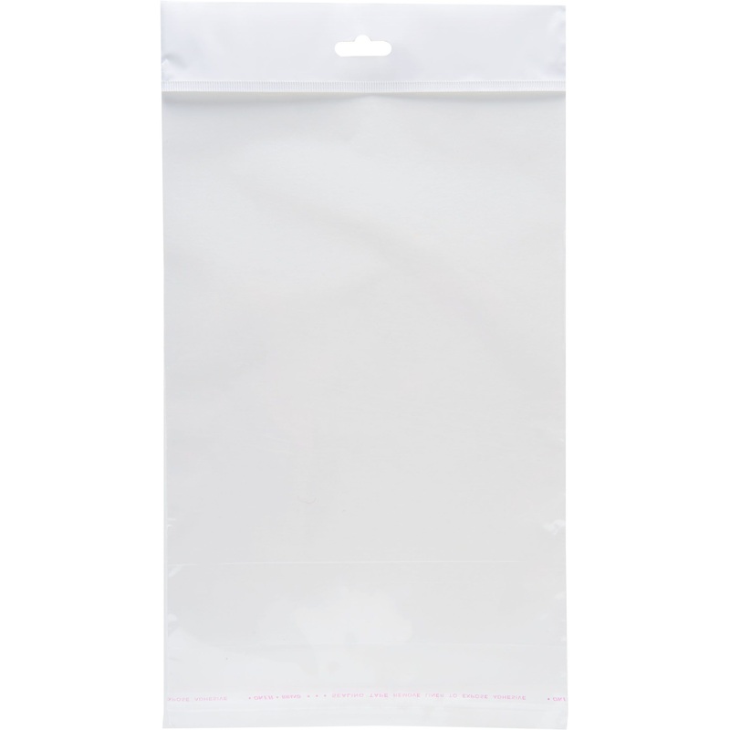 Изображение товара Пакеты БОПП 18x25 см с клеевым клапаном и европодвесом, 100 штук