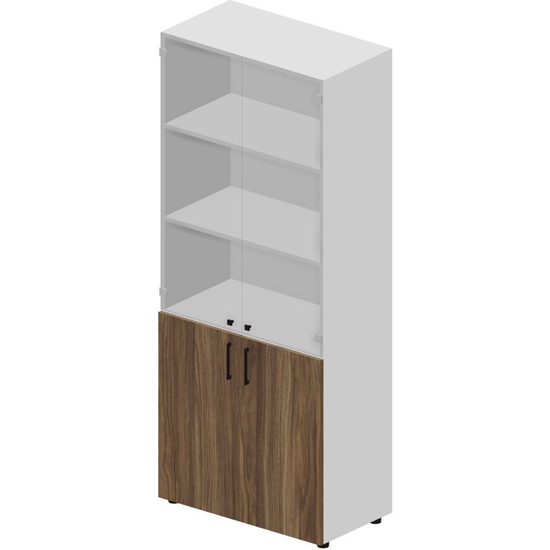 Изображение товара Шкаф для документов Mahia EMHS834TNBLWN со стеклом белый орех 800х440х1950 мм