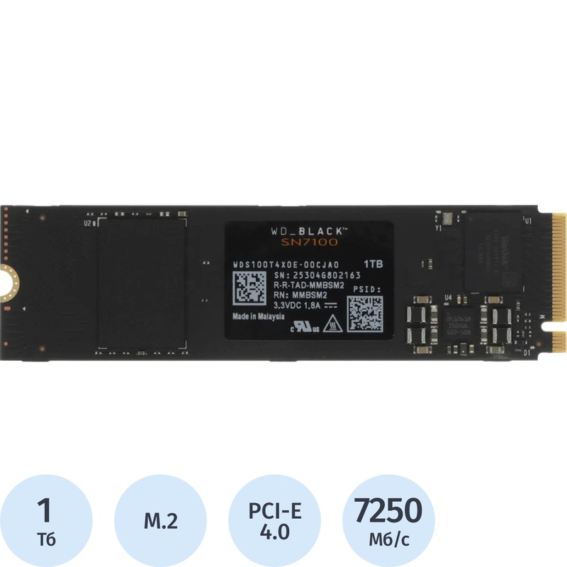 Изображение товара SSD накопитель Western Digital Black SN7100 1 ТБ M.2 PCI-E 4.0