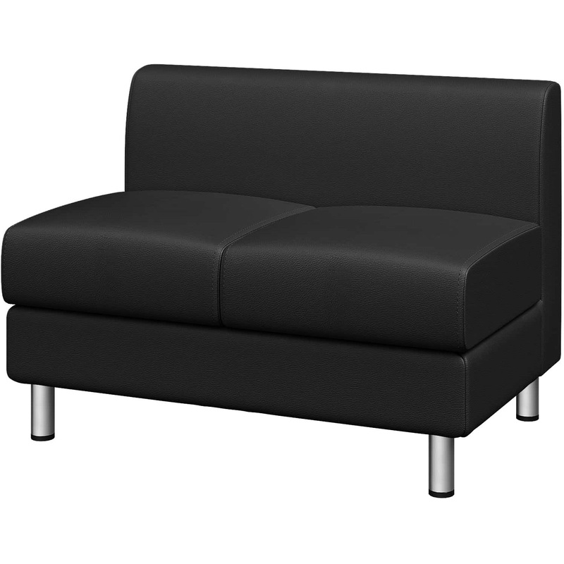 Изображение товара Модуль дивана прямой Домино двухместный черный из экокожи