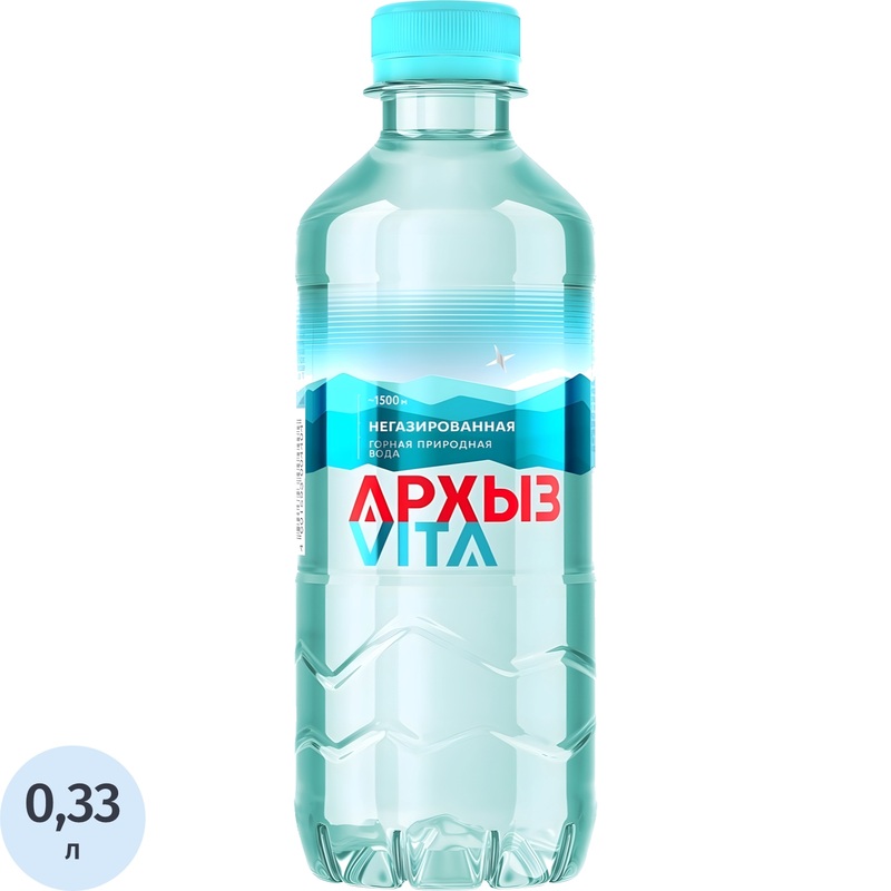 Изображение товара Вода минеральная Архыз Vita столовая негазированная 0.33 л