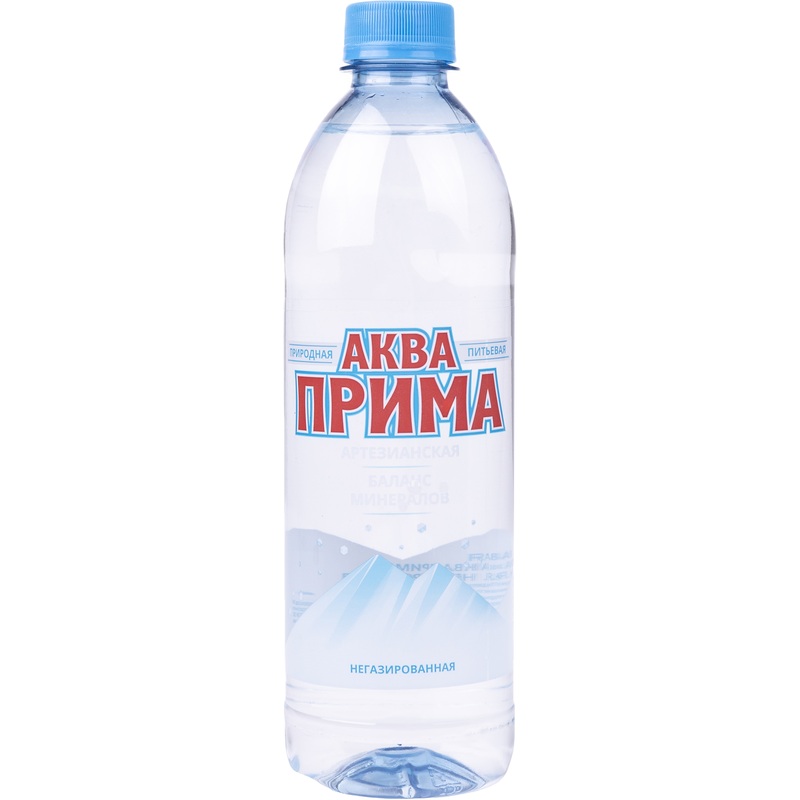 Изображение товара Бутилированная питьевая вода Аква Прима 0.5 литров (одноразовая бутыль без ручки)