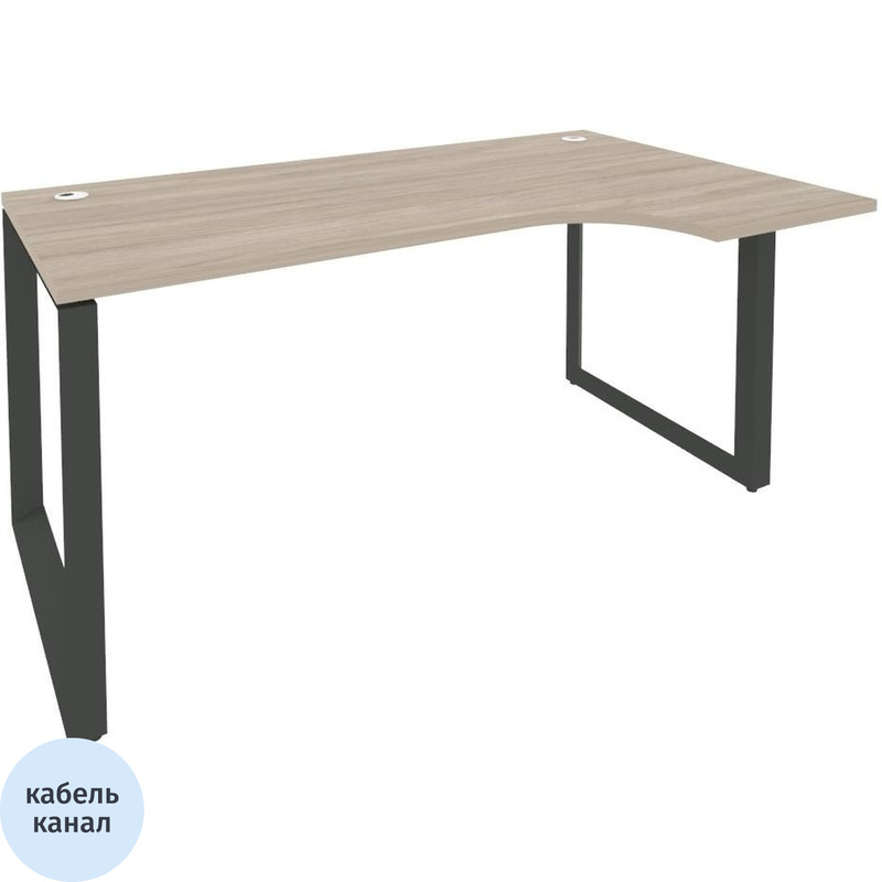 Изображение товара Стол эргономичный ONIX-О правый (дуб аттик/антрацит, 1580х980х750 мм)