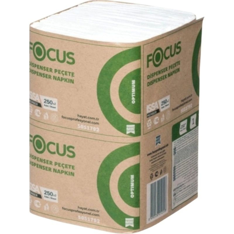Изображение товара Бумажные салфетки Focus Optimum N2 24x18 см однослойные 18 пачек по 250 шт