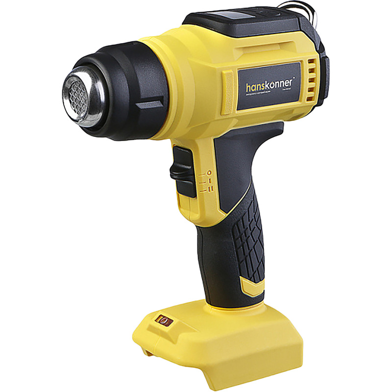 Изображение товара Фен строительный (термопистолет) аккумуляторный Hanskonner HHG1850PRO 200 л/с 500 С с регулировкой температуры (насадки в комплекте, без АКБ и ЗУ)