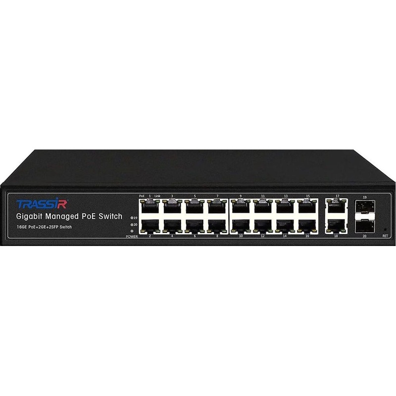 Изображение товара Коммутатор Ethernet PoE TRASSIR TR-NS24202S-300-16PoE 20 портов с поддержкой PoE