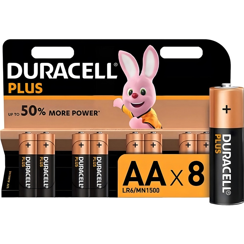 Изображение товара Батарейки AA пальчиковые Duracell Plus RPL00669 8 штук в упаковке