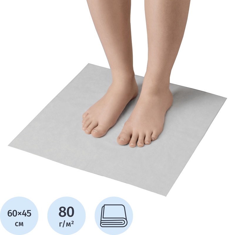 Изображение товара Коврик одноразовый Чистовье нестерильный в сложении 60x45 см белый (100 штук в упаковке)