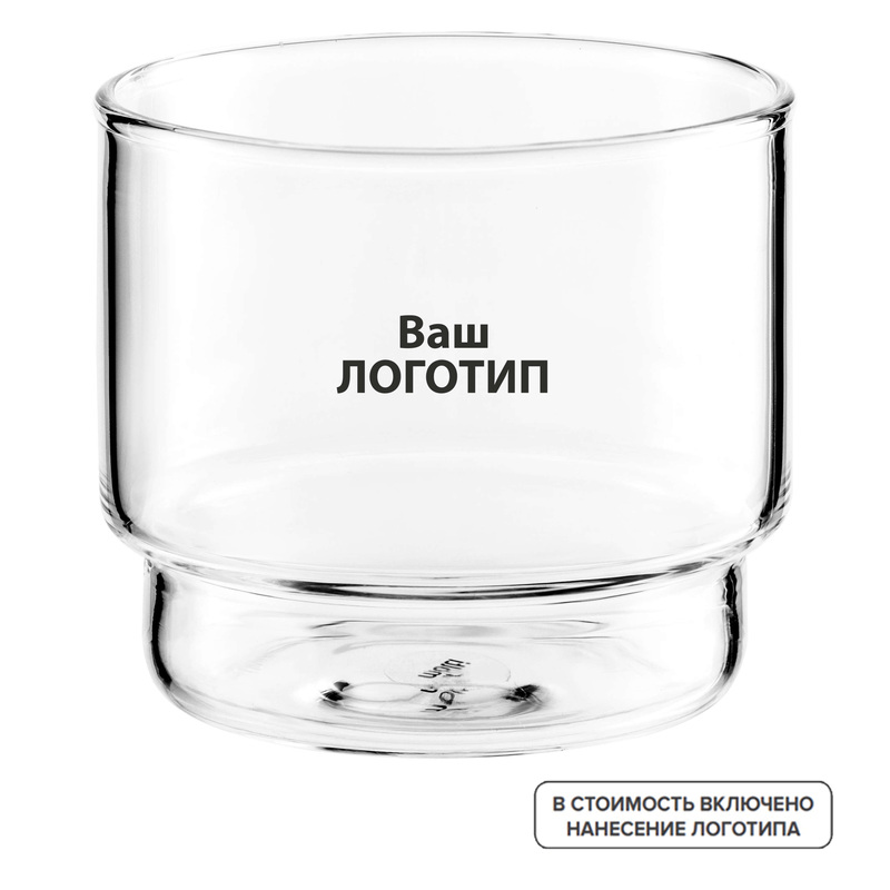 Изображение товара Бокал стеклянный Thumbler малый 260 мл с индивидуальной печатью