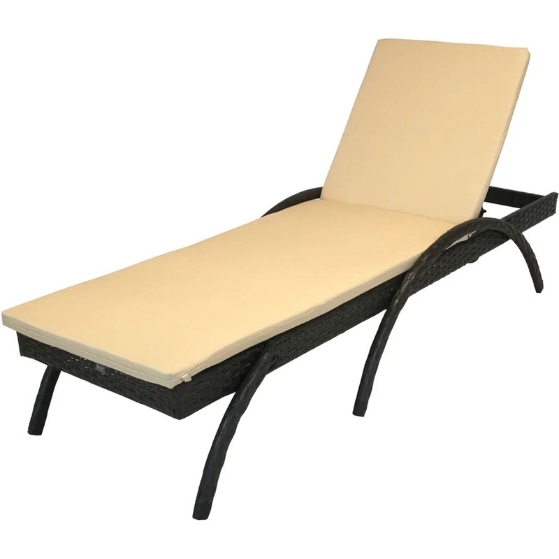 Изображение товара Лежак Риччи чёрный/бежевый 670х380х1970 мм