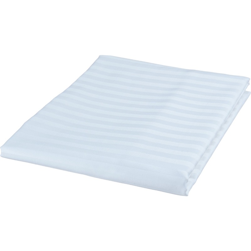 Изображение товара Простыня 150x220 см страйп-сатин белая для гостиниц и дома