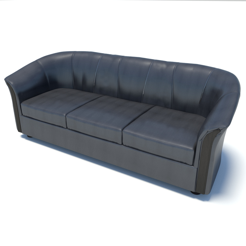 Изображение товара Диван трехместный Фаворит черного цвета из экокожи