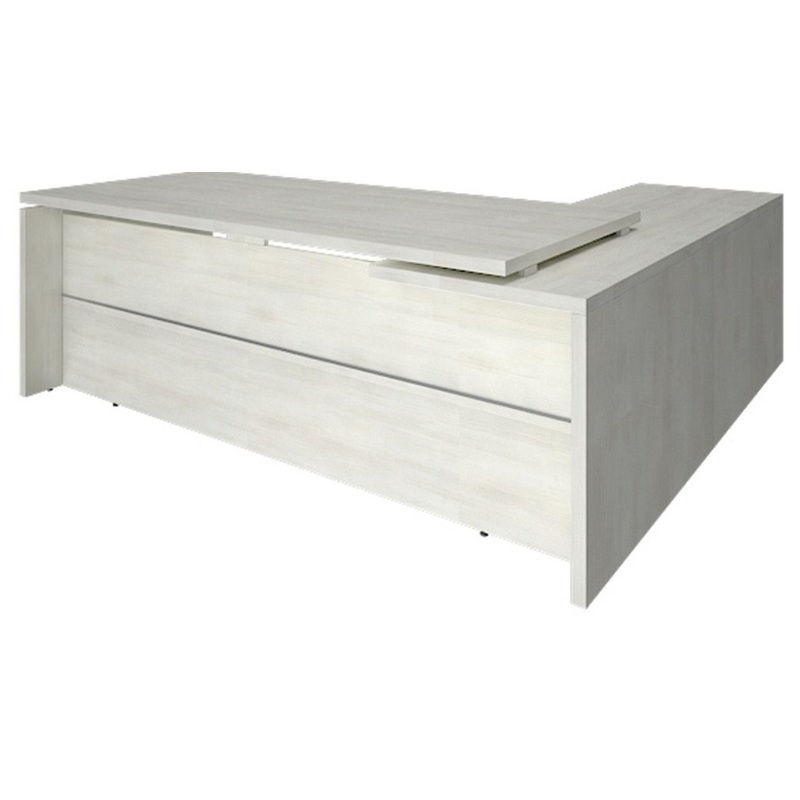 Изображение товара Угловой стол руководителя Yalta с приставкой левый 2200х2000х750 мм снежная патина