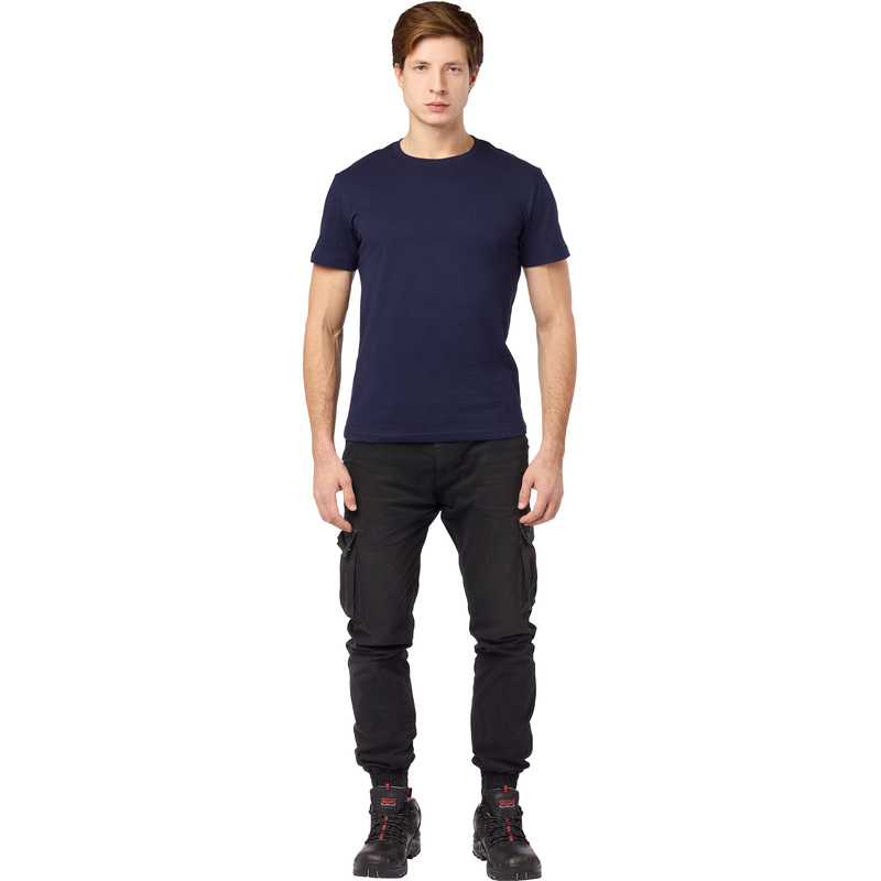 Изображение товара Футболка темно-синяя короткий рукав 100% хлопок размер 64-66