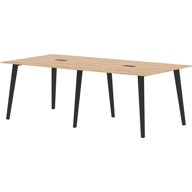 Изображение товара Стол для переговоров Jay JCT 2211 на металлокаркасе с кабель-каналом (дуб бофорд/антрацит, 2200х1100х750 мм)