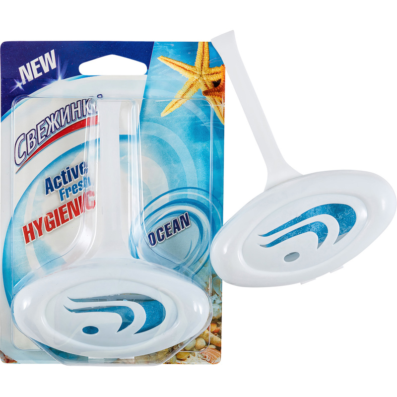 Изображение товара Гигиенический блок для унитаза Свежинка Океан 30 мл, моющее и освежающее средство
