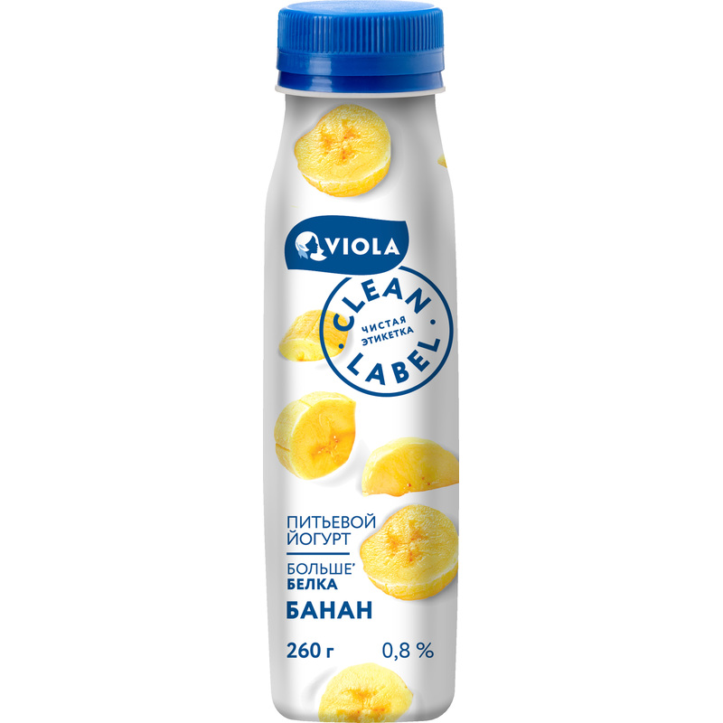 Изображение товара Йогурт питьевой Viola Clean Label банан 0.8% 260 г
