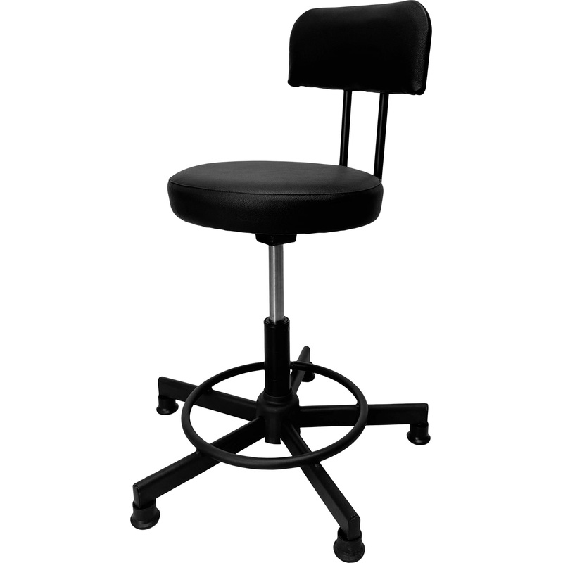 Изображение товара Уценка. Кресло кассира РС 01.00.12 c опорой для ног чёрное (искуственная кожа, металл)