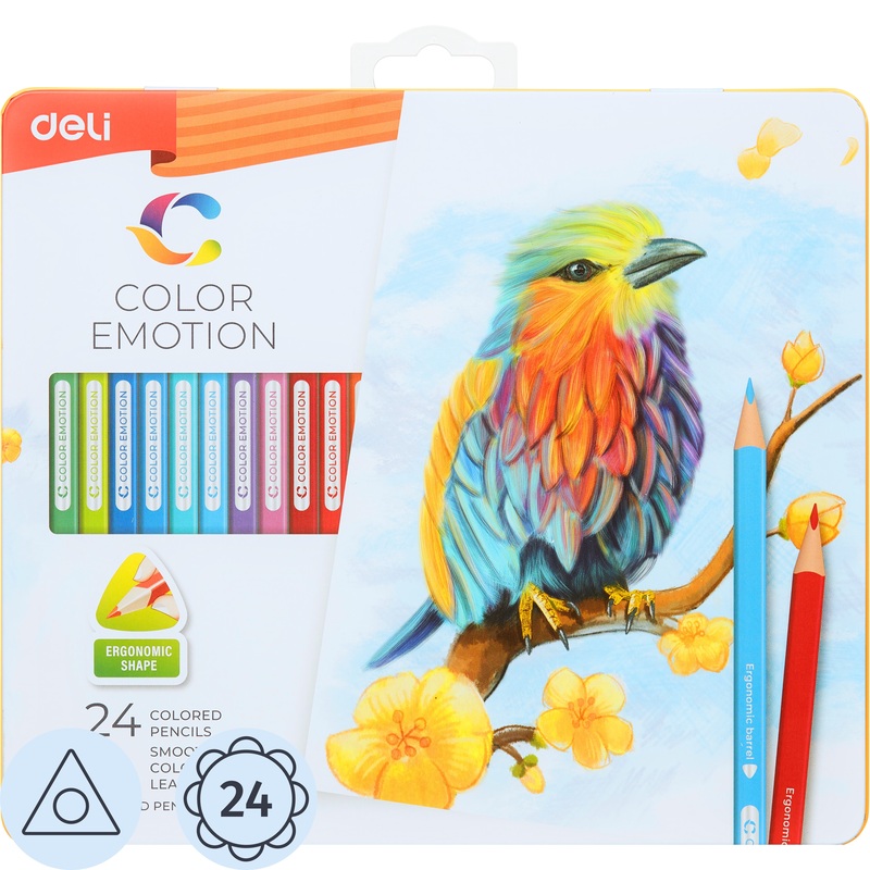 Изображение товара Карандаши цветные Deli Color Emotion 24 карандаша 24 цвета трёхгранные