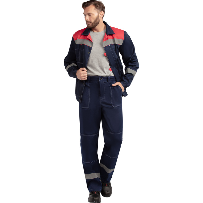 Изображение товара Костюм рабочий летний мужской л20-КБР с СОП синий/красный
