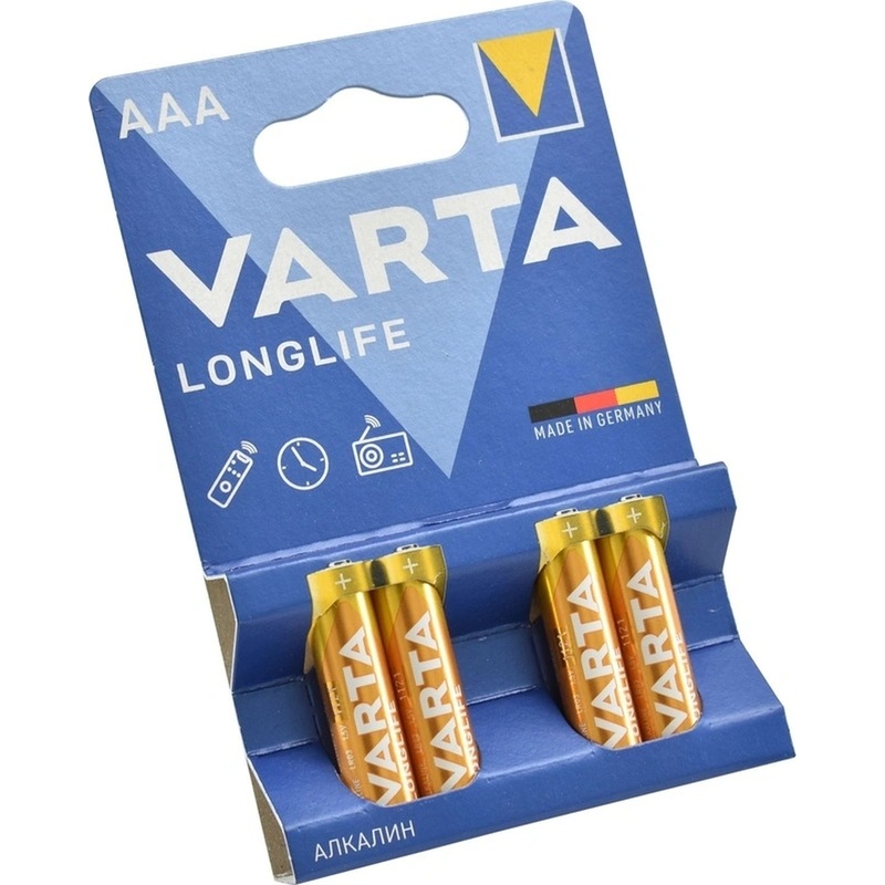 Изображение товара Батарейка AAA мизинчиковая Varta Longlife 4 шт
