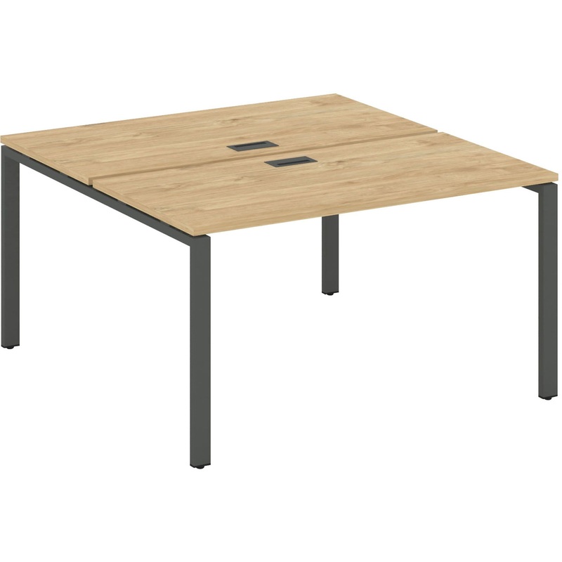 Изображение товара Рабочая станция SN-6P.DRS-013 двухместная из ЛДСП и металла с декором тиквуд светлый