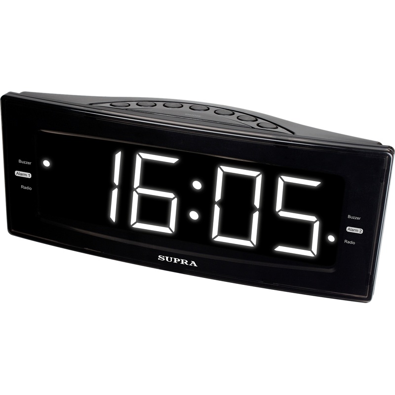 Изображение товара Радиобудильник Supra SRC-18 чёрный с двумя будильниками и FM-радио