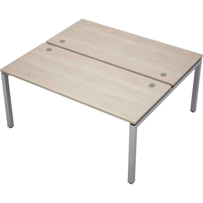 Изображение товара Стол приставной Avance 6МБ.5274 двухместный шамони светлый алюминий матовый 1600х1435х750 мм