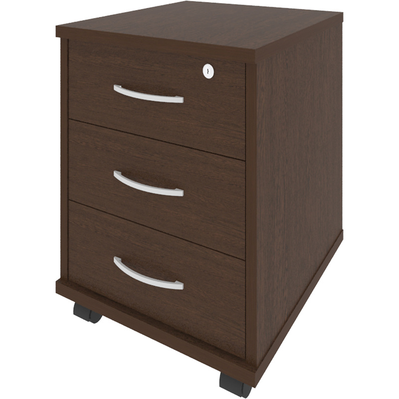 Изображение товара Тумба подкатная Riva венге 420х450х556 мм с замком и 3 ящиками