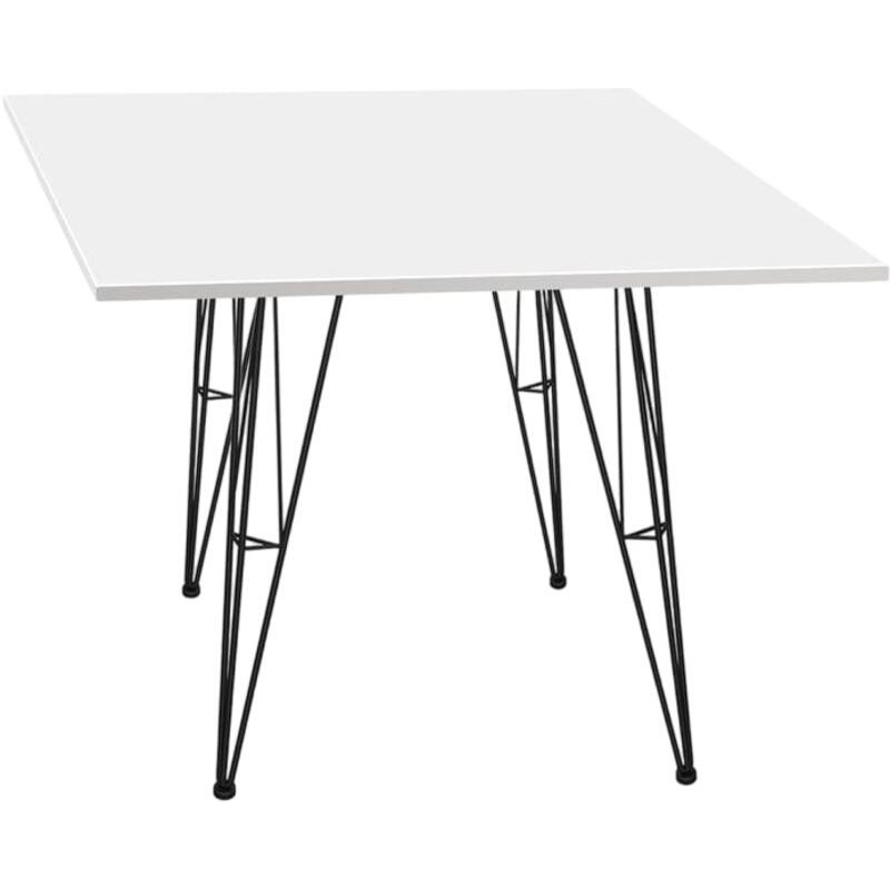 Изображение товара Стол обеденный Sheffilton SHT-TU10 (черный муар/белый, 800х800х755 мм)