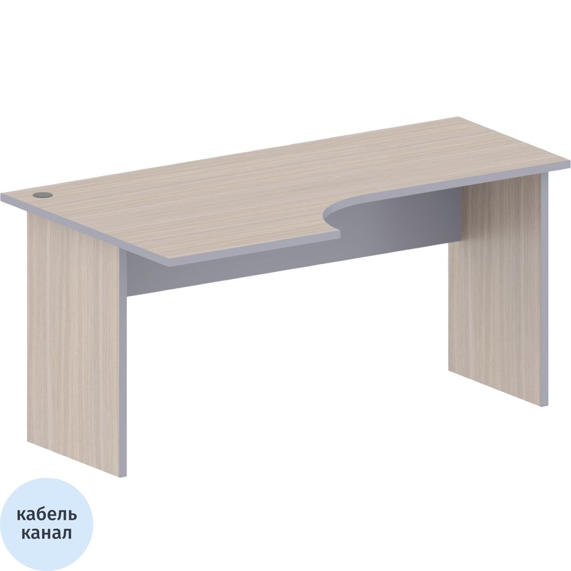 Изображение товара Эргономичный офисный стол Комус Мебель Easy to Lead 439.261 левый дуб светлый серый