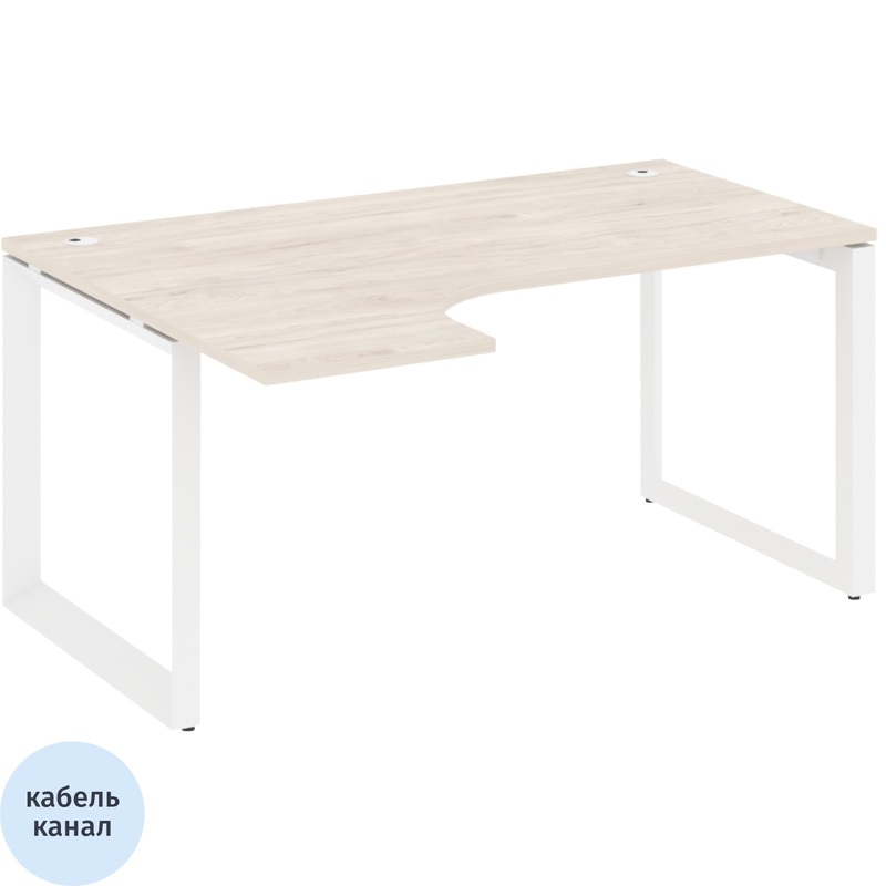 Изображение товара Стол эргономичный ONIX-О левый (денвер светлый/белый, 1580х1180х750 мм)