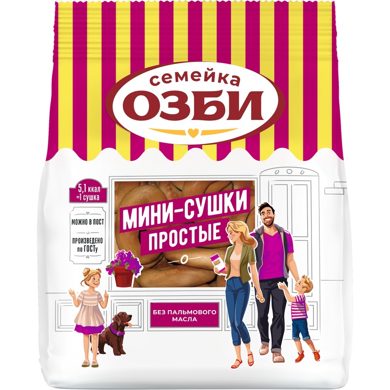 Изображение товара Мини-сушки Семейка Озби простые 150 г натуральный вкус и качество