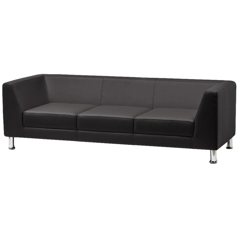 Изображение товара Диван трехместный Evolution черный (искусственная кожа)