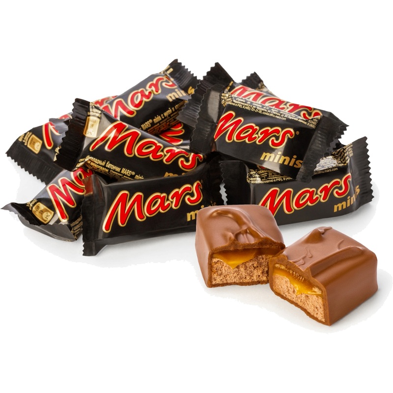 Изображение товара Маленькие шоколадные батончики Mars minis с карамелью и нугой 2.7 кг