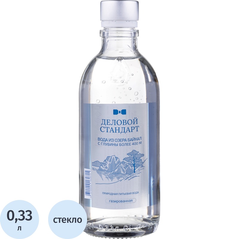 Изображение товара Вода питьевая Байкальская газированная 0.33 л стекло, природный источник