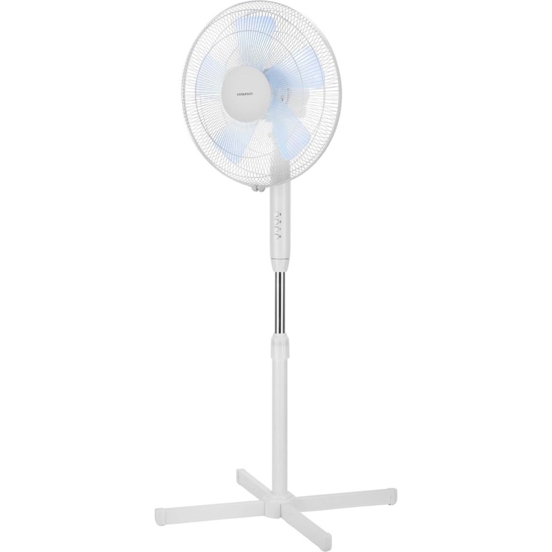 Изображение товара Вентилятор напольный Coolfort CF-2029 белый мощность 40 Вт 3 скорости регулировка угла и высоты