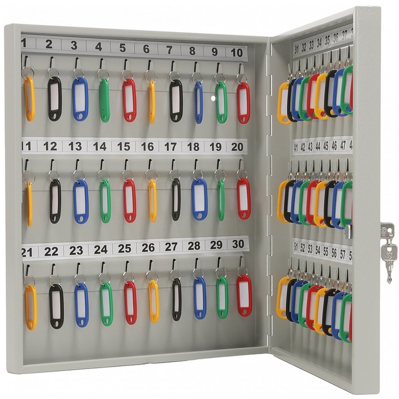 Изображение товара Шкаф для ключей Aiko Key-60 серый 60 ключей стальной дверца монтаж