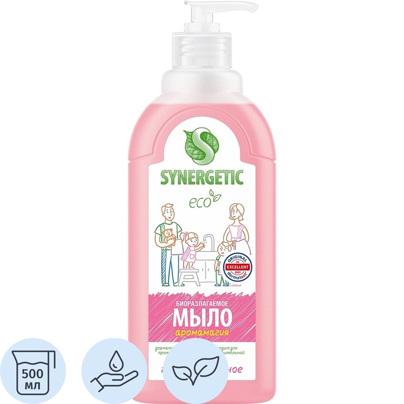 Изображение товара Мыло жидкое Synergetic Аромамагия 500 мл гипоаллергенное для рук и тела