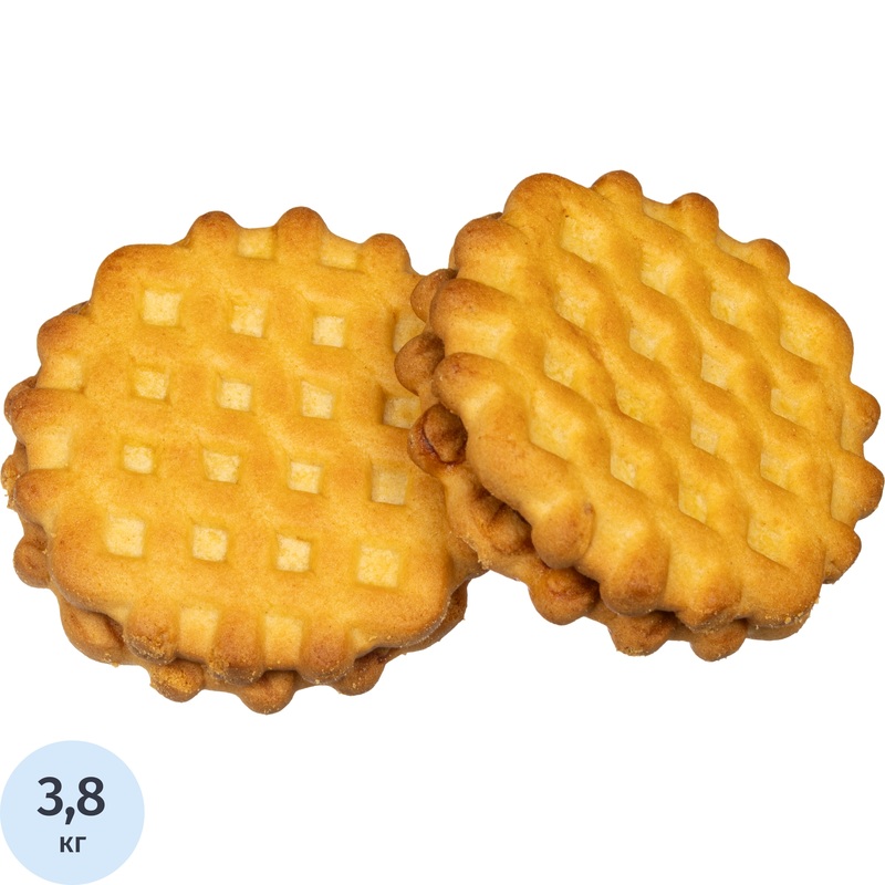 Изображение товара Печенье сдобное Дымка Домашние вафельки с малиновой начинкой 3.8 кг