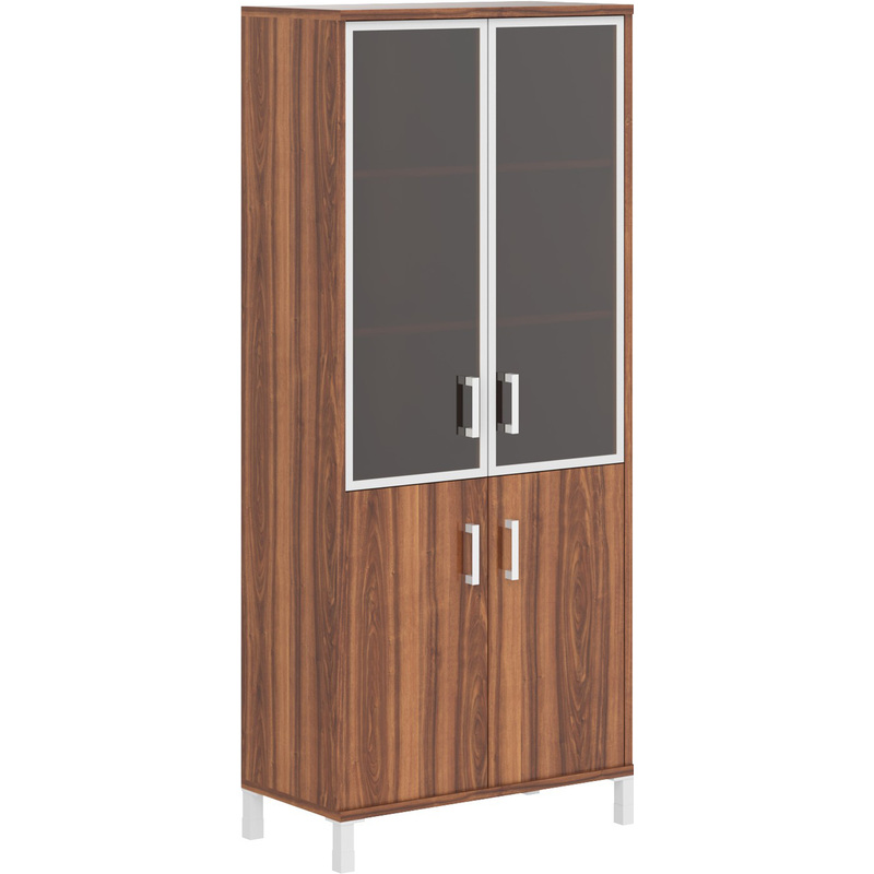 Изображение товара Шкаф для документов Born B-430.4 орех даллас 900х450х2054 мм с стеклянными дверями