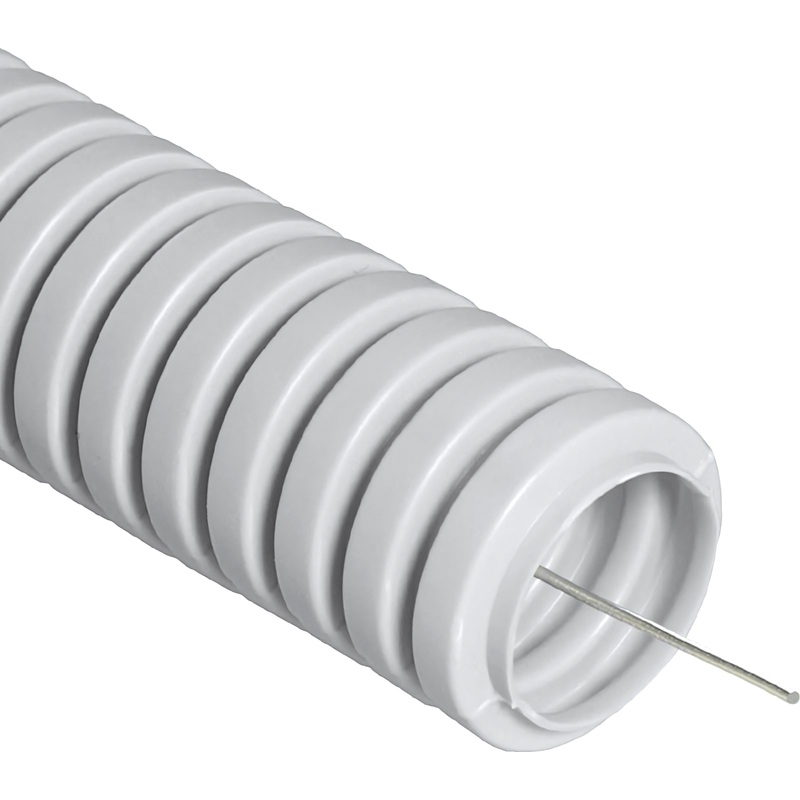 Изображение товара Гофрированная труба для кабеля с протяжкой Строитель ПВХ D25 мм 50 м