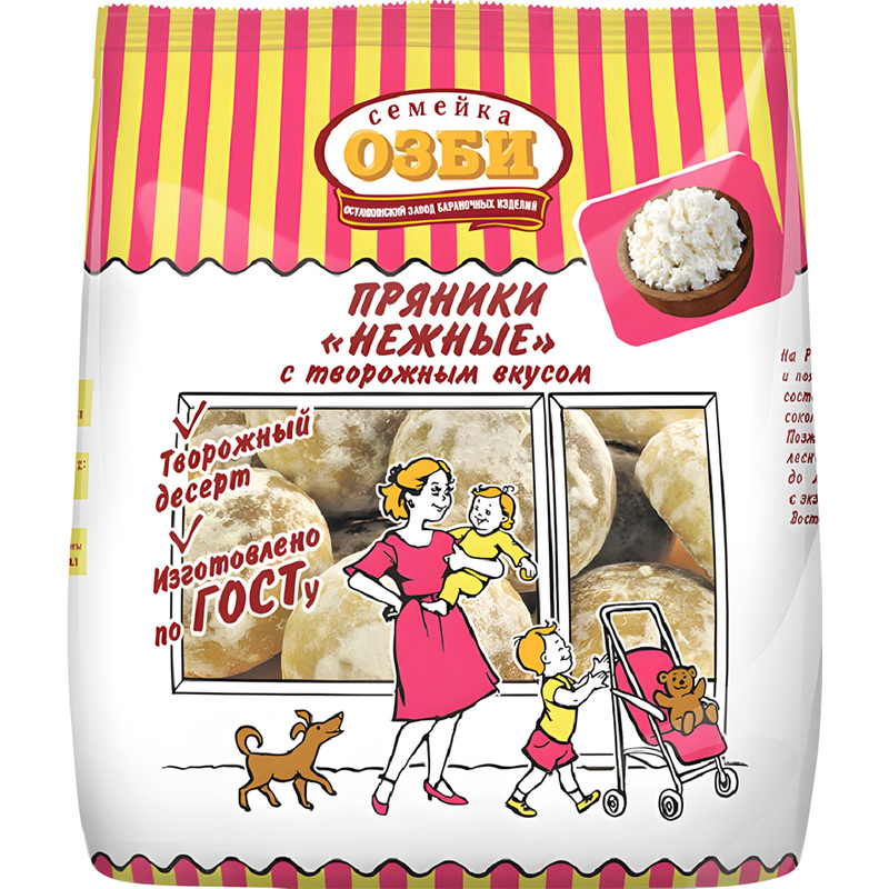 Изображение товара Пряники Семейка Озби заварные с творожной глазурью 400 г Россия