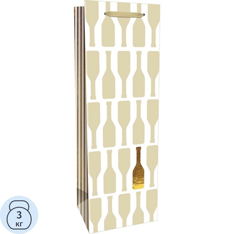 Изображение товара Подарочный пакет под бутылку Miland с тиснением 36,5x12,5x9 см