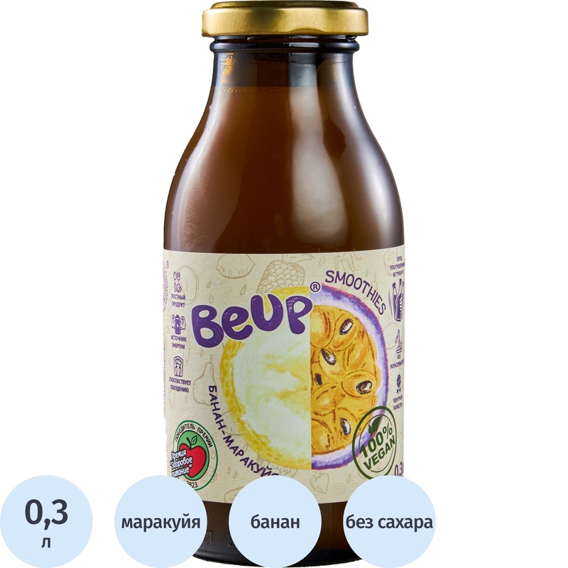 Изображение товара Напиток смузи be UP банан-маракуйя 0.3 л