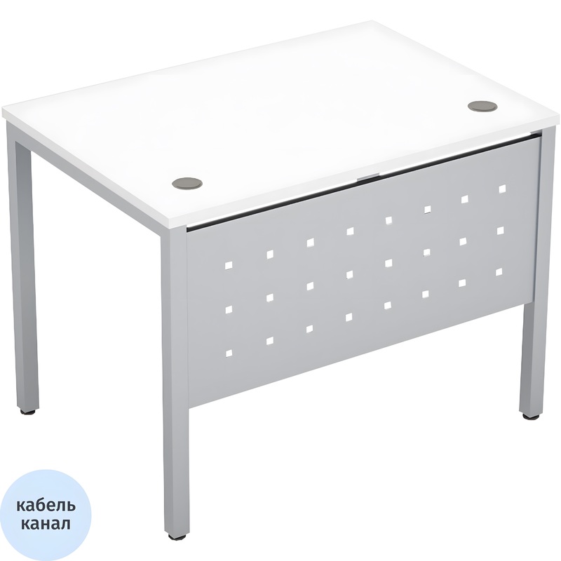 Изображение товара Стол прямой Avance 6МК.007 белый/алюминий матовый 1000х700х750 мм