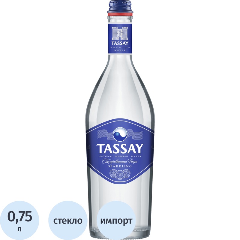 Изображение товара Минеральная газированная вода Tassay 0.75 л природная из Казахстана
