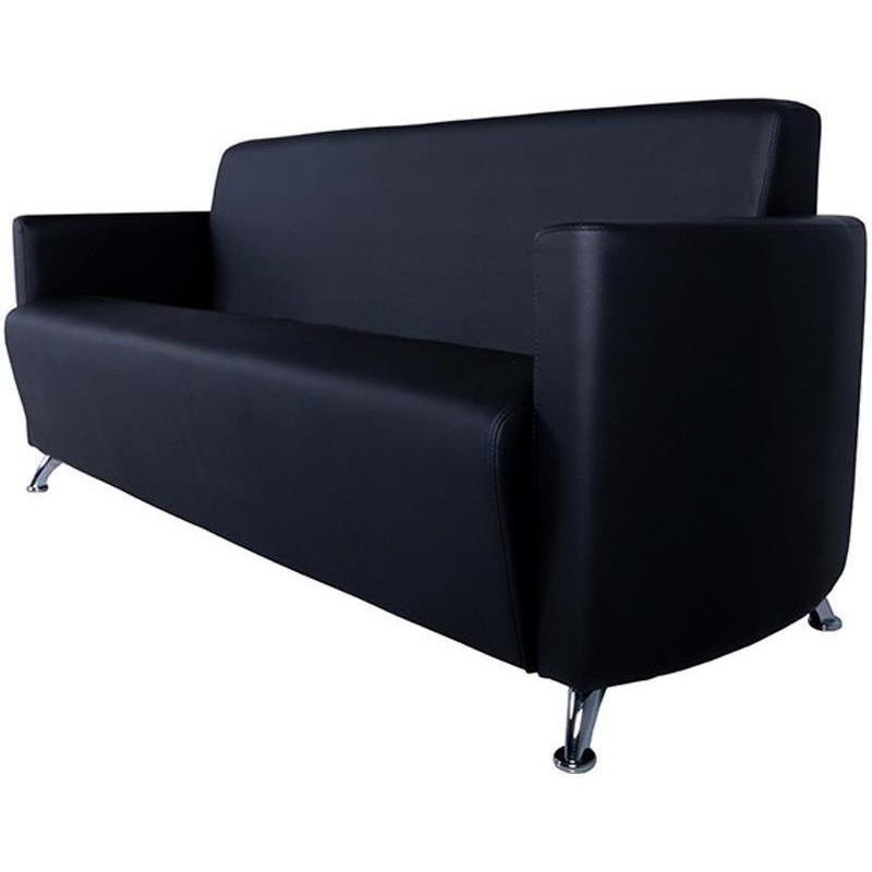 Изображение товара Диван трехместный Сити черный (искусственная кожа)