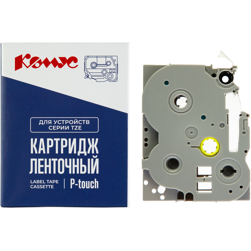 Изображение товара Картридж Комус TZE-622 для принтера этикеток Brother (9 мм х 8 м, цвет ленты желтый, шрифт красный)
